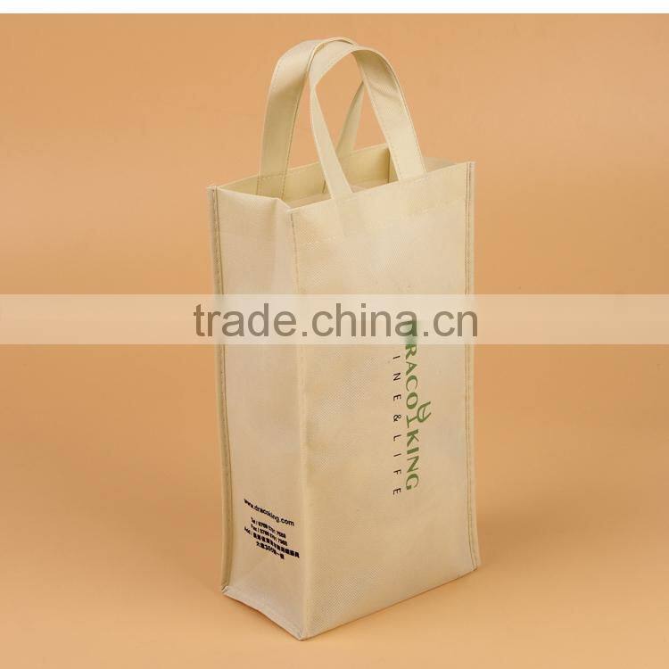Two Bottle Screen Logo Non Woven Bag For Wine