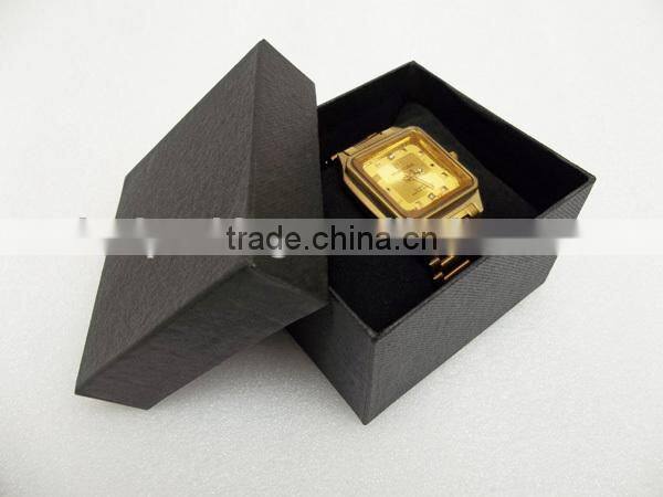 Luxury black paper watch box with lid packaging wholesale