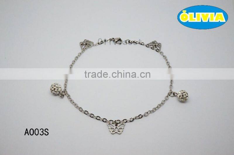 Olivia Jewelry Stainless Steel Jewelry Anklet For Beautiful Grils, New Design Gold Anklet