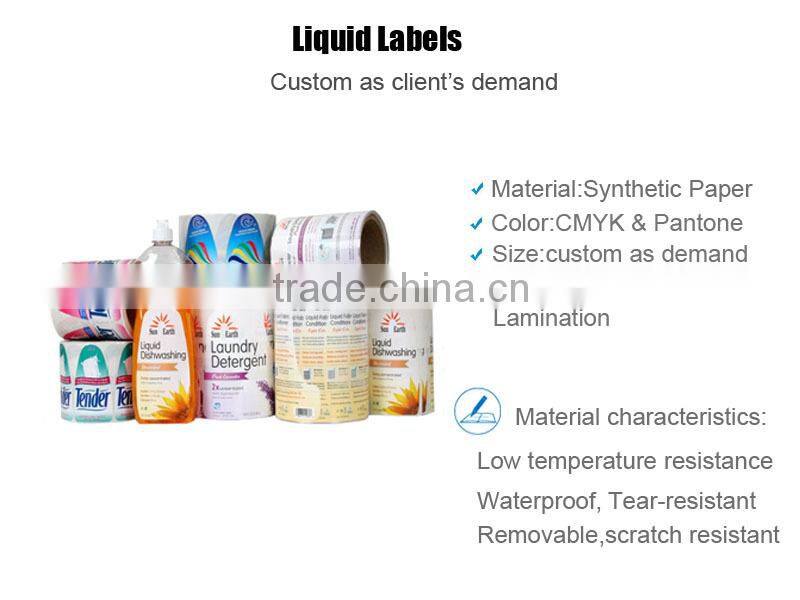 Hot Sale Dishwashing Liquid E-Liquid Soap Bottle Labels Manufacturer