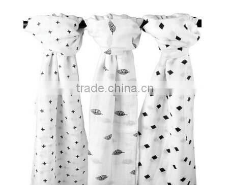 4-in-1 Cotton Baby Muslin Receiving Blankets (4 Pack)