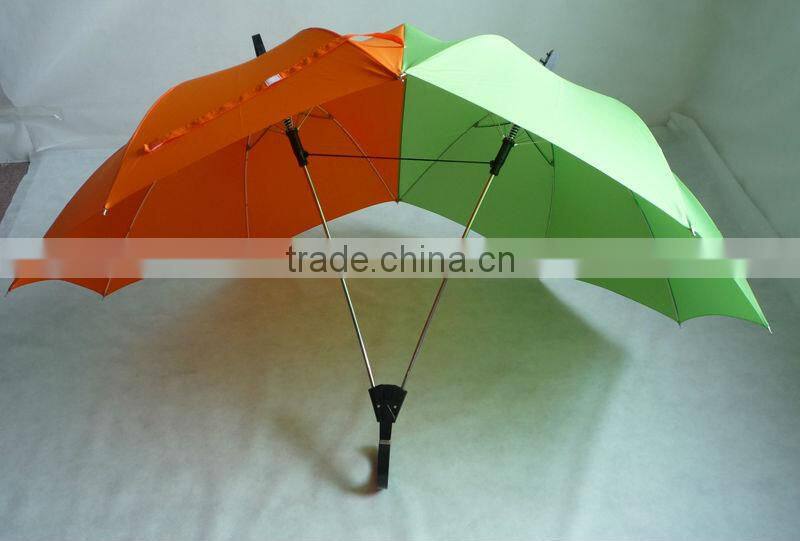 23" straight couple umbrella with different colors