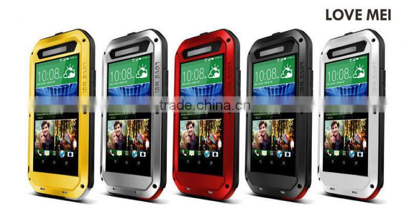 LOVE MEI Powerful Metal & Silicone & Gorilla Glass LOVE MEI Hybrid Case for HTC E8