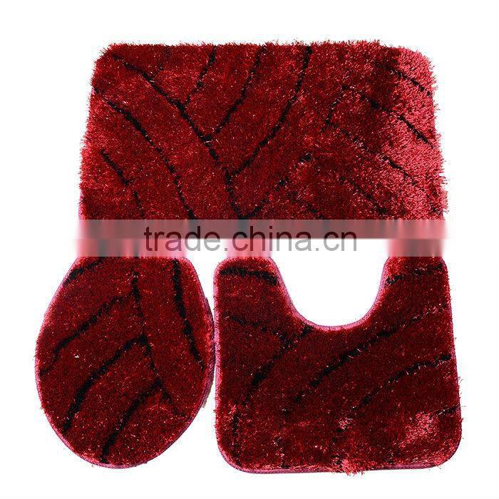 shaggy silk polyester carpet for bath room