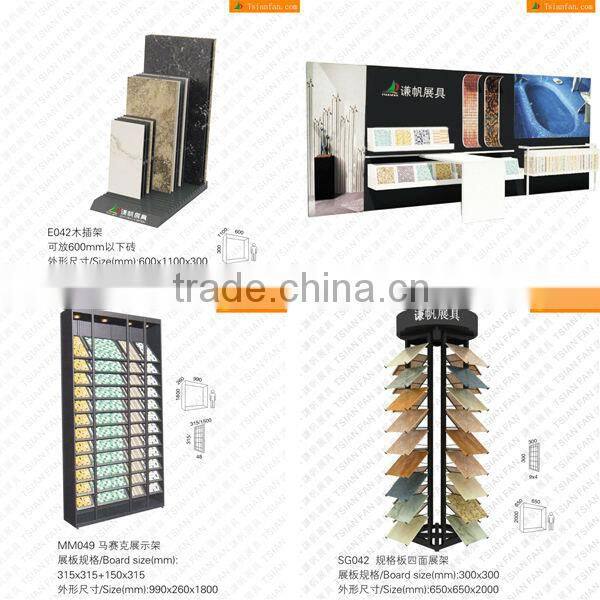 CF114 Ceramic tile fair booth mdf stands / page turning type rack