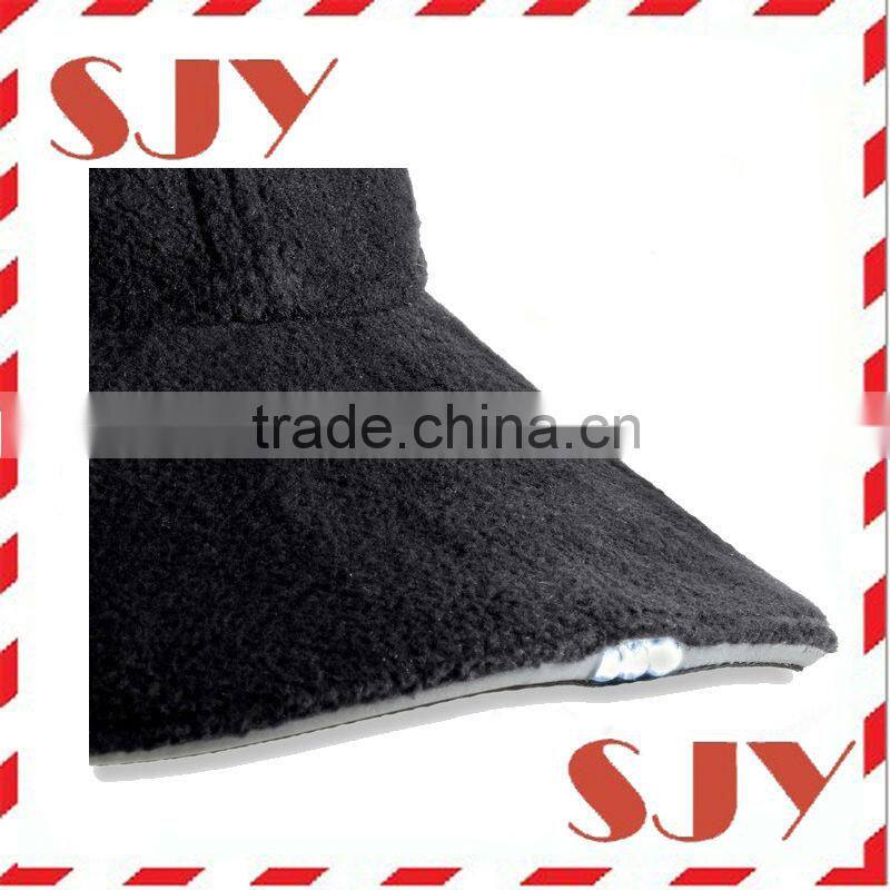 100% fleece high quality baseball caps with 3-5 led lights