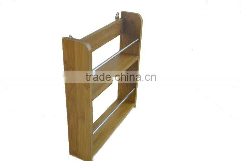 Hot Sale Bamboo Rack Wall Hanging Spice Rack for storage, Rank Kitchen Spice Rack, Kitchen Appliance Rack Home Decoration