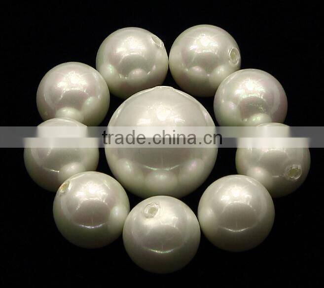 wholesale Synthetic (lab created) Loose Pearls Type 10mm half-drilled glass pearl beads