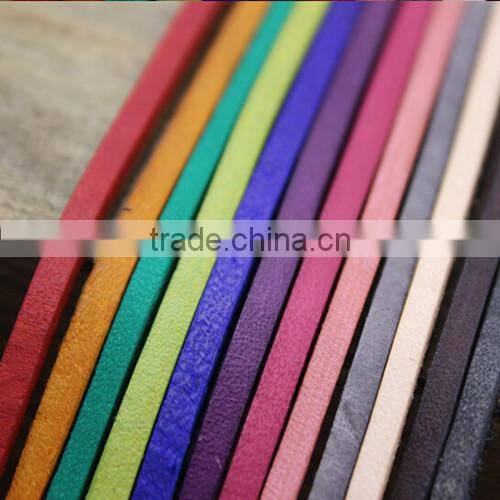 Best quality 10mm flat real leather cord for pet collar chain bracelet necklace flat leather string