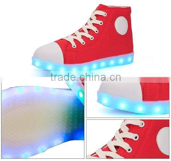 2016 Battery Operated LED Shoes Light Men LED Light Up Canvas Shoe