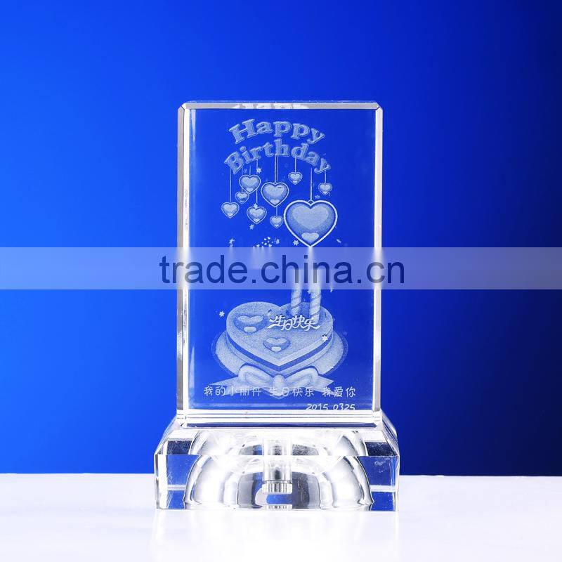 2015 fashionable constellation gift 3d laser engraved crystal cube souvenir