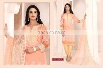 Magnetic Off White Cotton Churidar Suit/best Churidar Suit online shopping