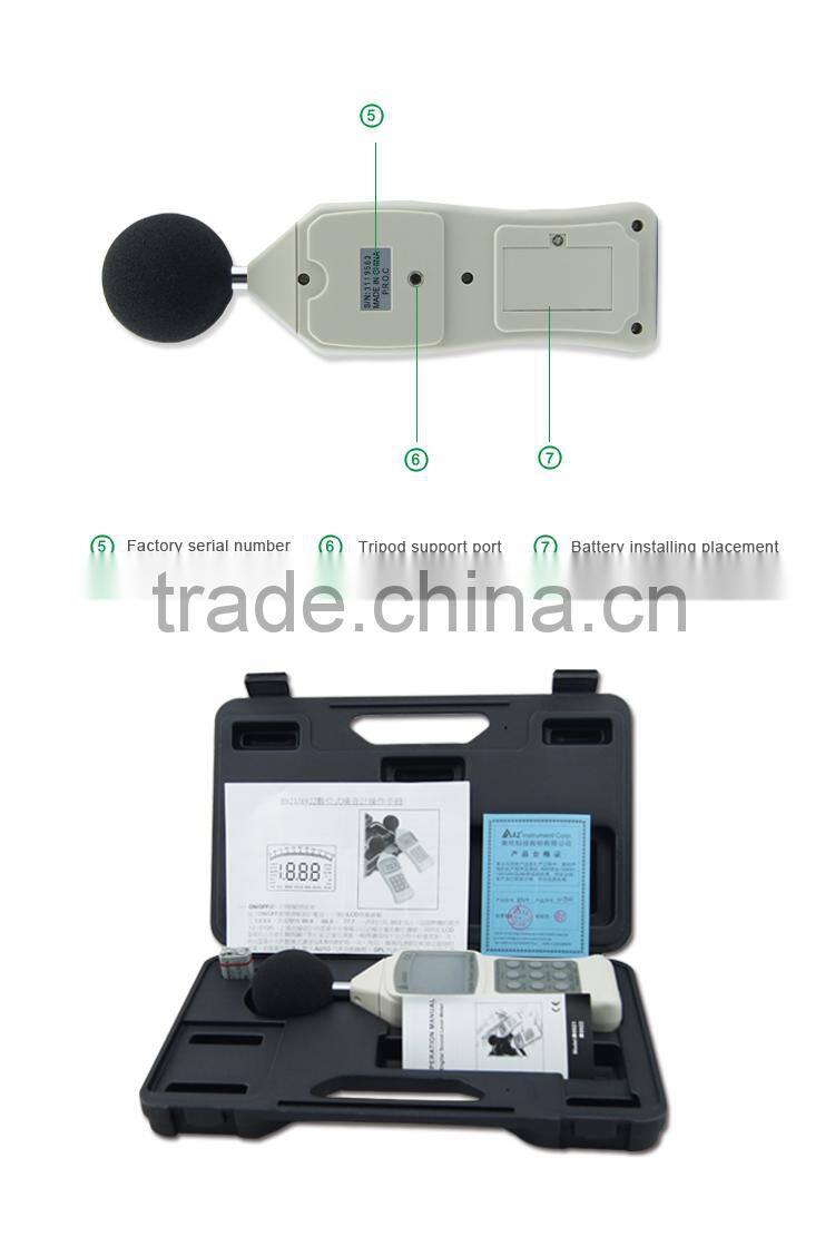 AZ 8922 RS232 Interface 30~130dBA Digital Sound Level Decibel Meter With A and C Weighting