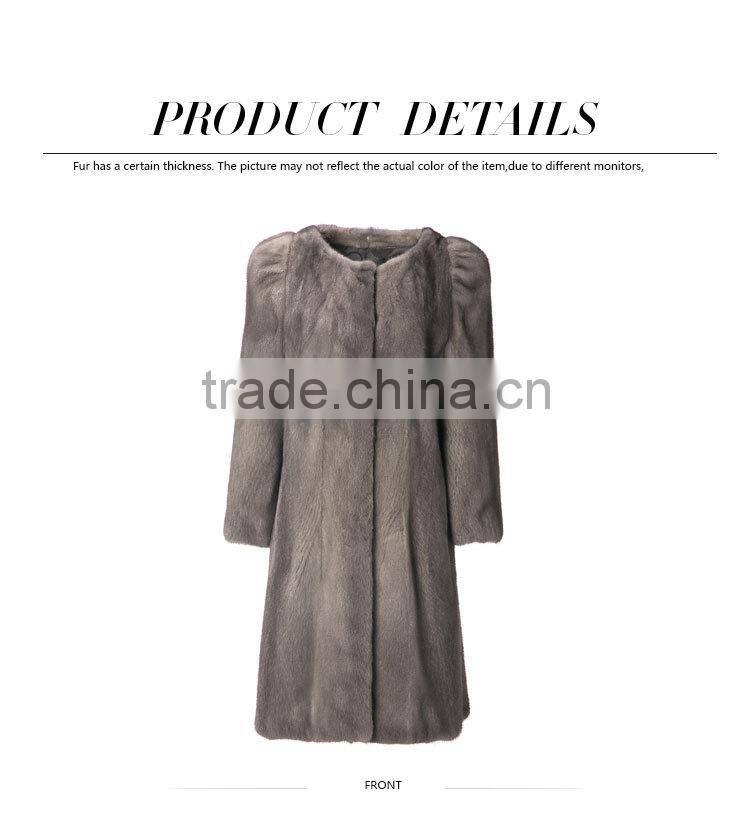 factory OEM raw natural mink fur coat for outerwear