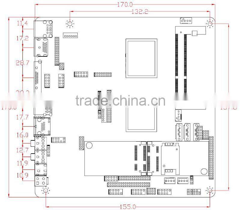 Factory price Very-high performance Intel 1037U DDR3 dc 12v motherboard , embedded motherboard ,1037u mini itx motherboard