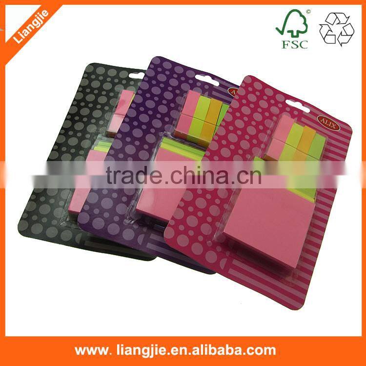 Colorful PET remover sticky notes with back board