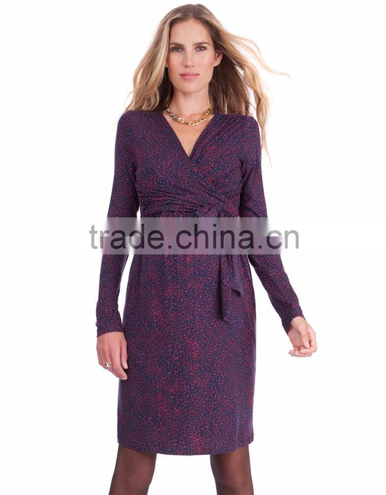 Sexy Slim Long Maternity Dress for Muslim for Spring and Autumn