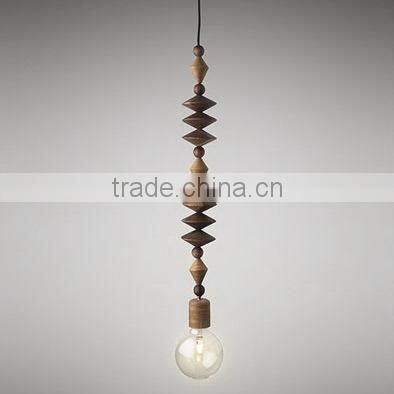 New Edison Vintage Retro Wooden Fixture Pendant Light Colorful Fabric Cable Lamp