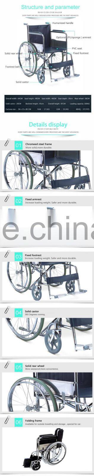 TOPMEDI steel portable medical foldable manual cheap wheelchairs price