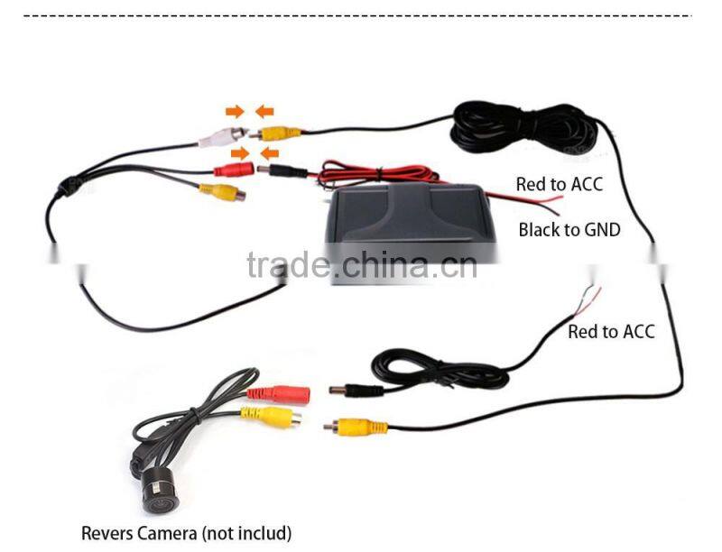 4.3 Inch Control TFT LCD Car Monitor Color Screen Car Rear View Monitor With 2 Video Input .