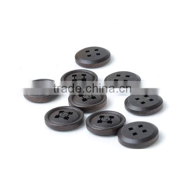 4 holes black wooden buttons