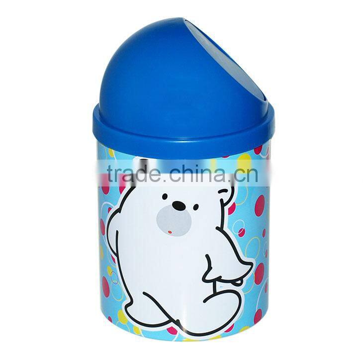 Tin household cartoon cute mini trash can