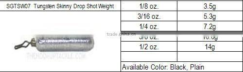 Bullet tungsten fishing weights distribute tungsten fishing weights