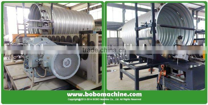 Corrugated metal drainage culvert pipe forming machine