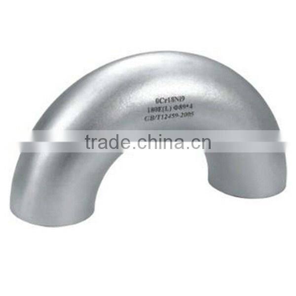 304 316 Stainless steel 180 degree pipe elbow