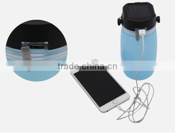 Solar Camping CE ROHS Bottle LED Lantern Light With Power Bank