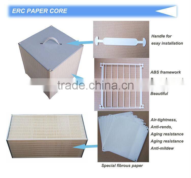 Residential use energy recovery ventilation for heat recovery