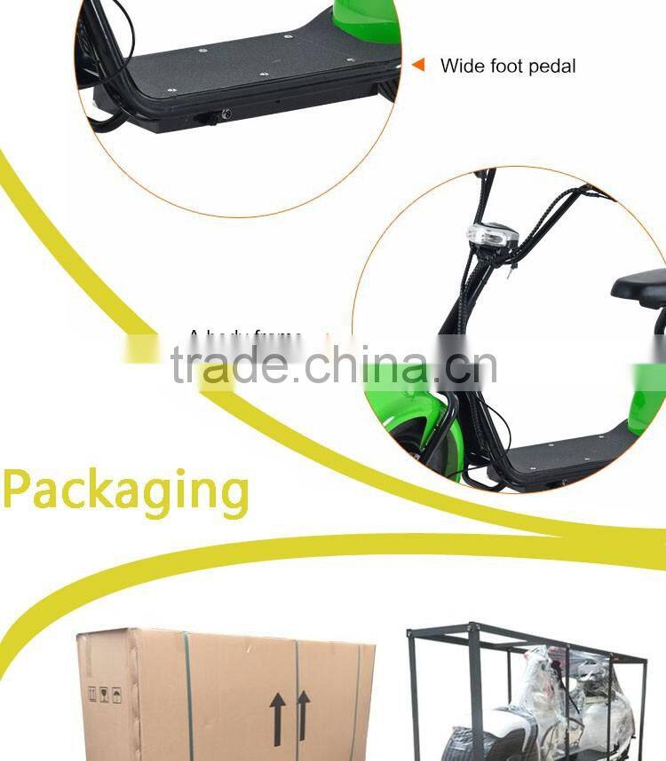 Leadway 60v 800w harley electric scooter e-scooter citycoco with handle bar(L16-08a)