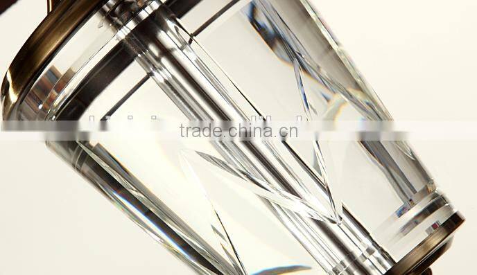 Romantic purple color lampshade K9 clear crystal table lamp