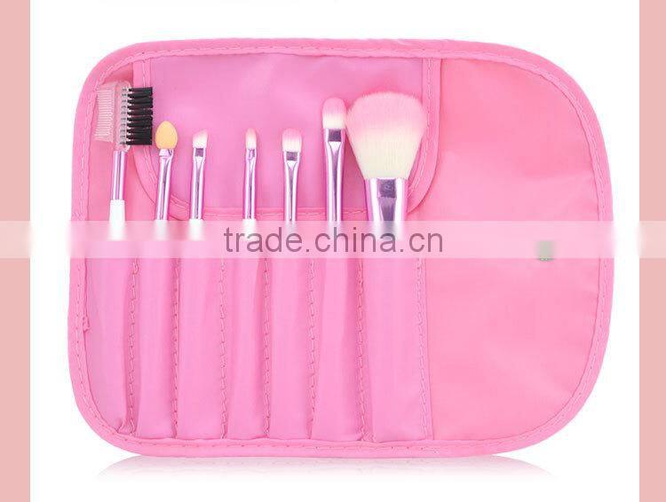 Popular Hot Selling Colorful 7 in 1 Make-Up Brush Set High Quality Comestic Brush With CROCO Bag For Brushes
