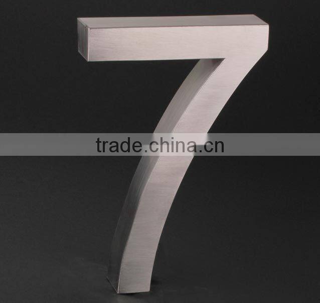 Weatherproof stainless steel door house number