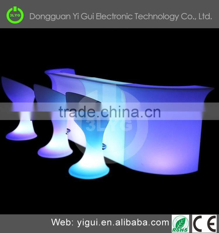 YiGui fashionable combined plastic base led illuminated bar furniture