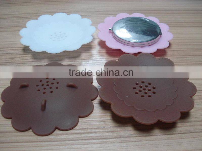 Bathroom multipurpose draining family warm flowers silicone fancy soap boxes