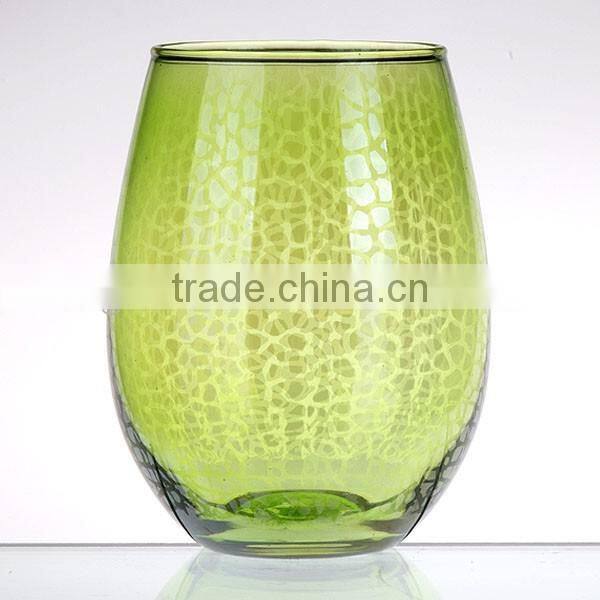Colorful Textured Stemless Wine Glass Tumbler Water Drinking Cup