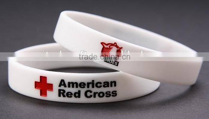 OEM white color silicone wristband