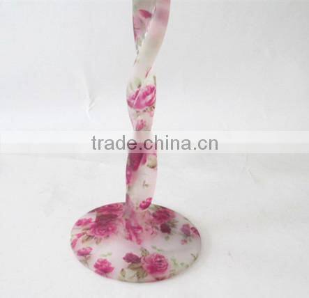 Wedding Ornament Pink Rose Pattern Mosaic Designs Single Cheap Wholesale Glass Flower Vase
