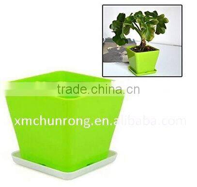 Cheap plastic flower pot with tray