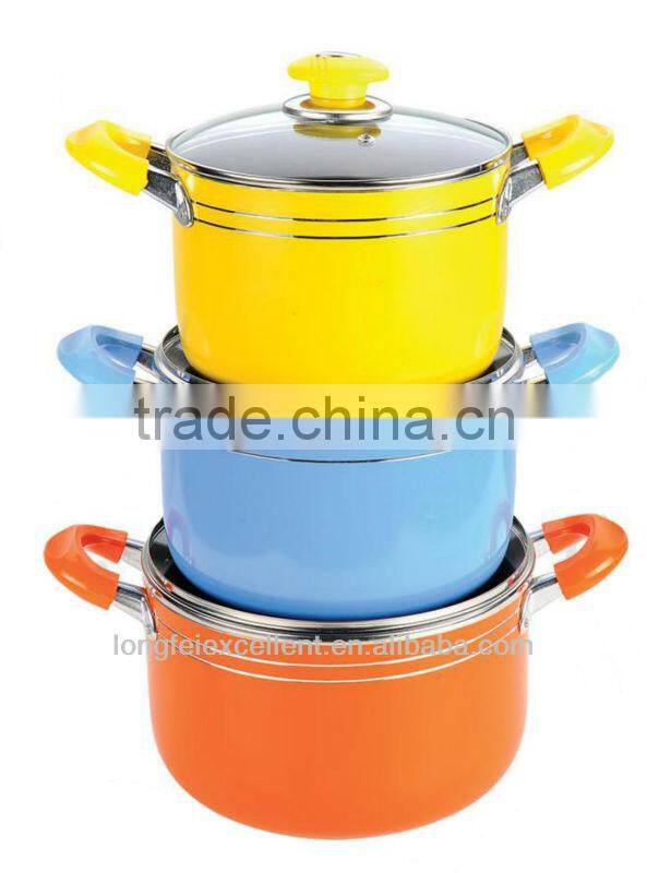 3pcs 2013 new aluminum king cookware pots stainless steel handle non-stick cookware sets