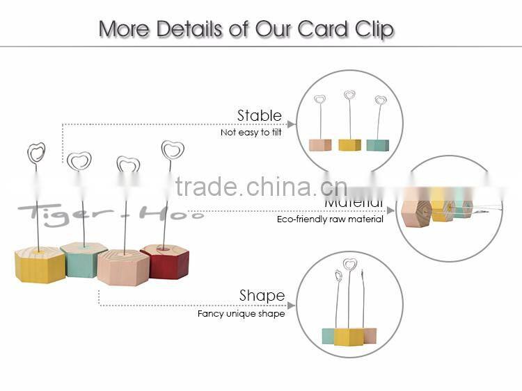 Promotional Cheap Price Wooden Fancy Memo Clip Metal Cube