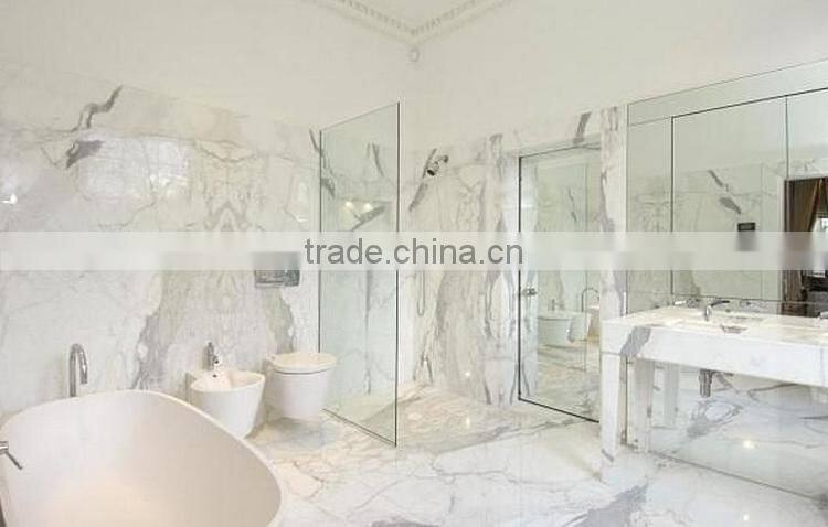 High quality heat resistance natural stone white marble tile with promotional price