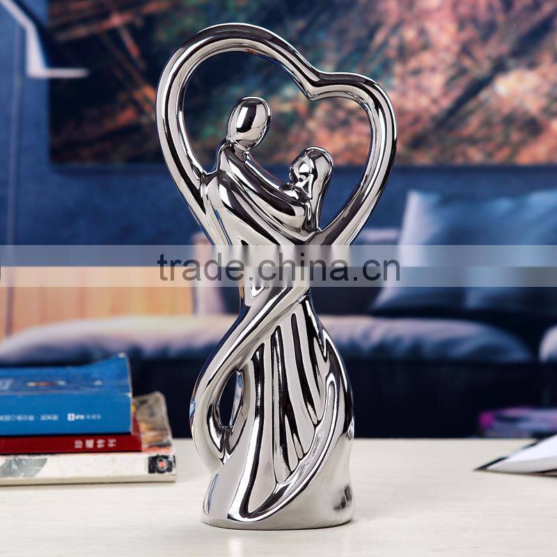 Wedding figurine ceramic art home decoration music box