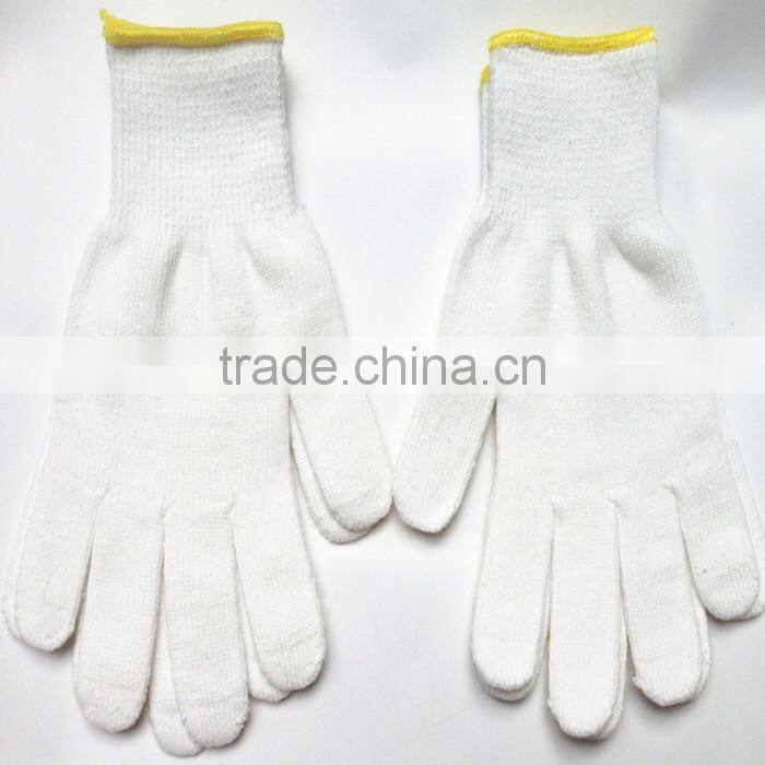 10 gauge bleached white cotton glove