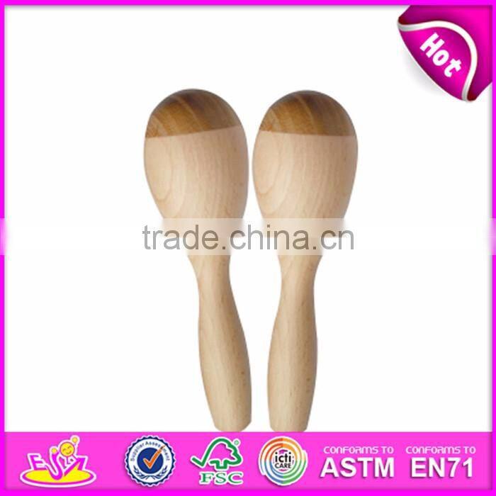 2017 Wholesale cheap educational toy wooden maracas for babies W07I060