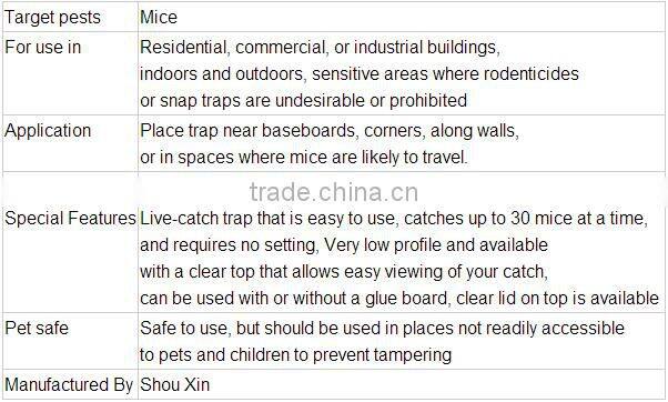 Mouse catch cage no bait catch metal mouse trap SX-5003WH
