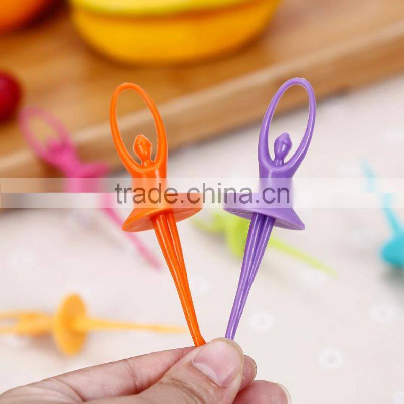 Factory good price ABS colorful disposable top quality plastic fruit fork