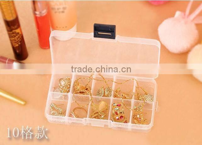 Cheap oem plastic 10 compartment jewelry storage box